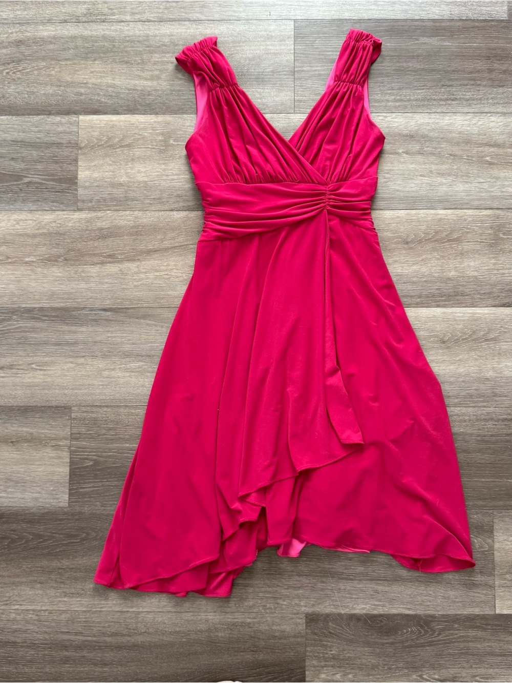 Vintage Women's Fuchsia V-Neck Wrap Dress Polly USA